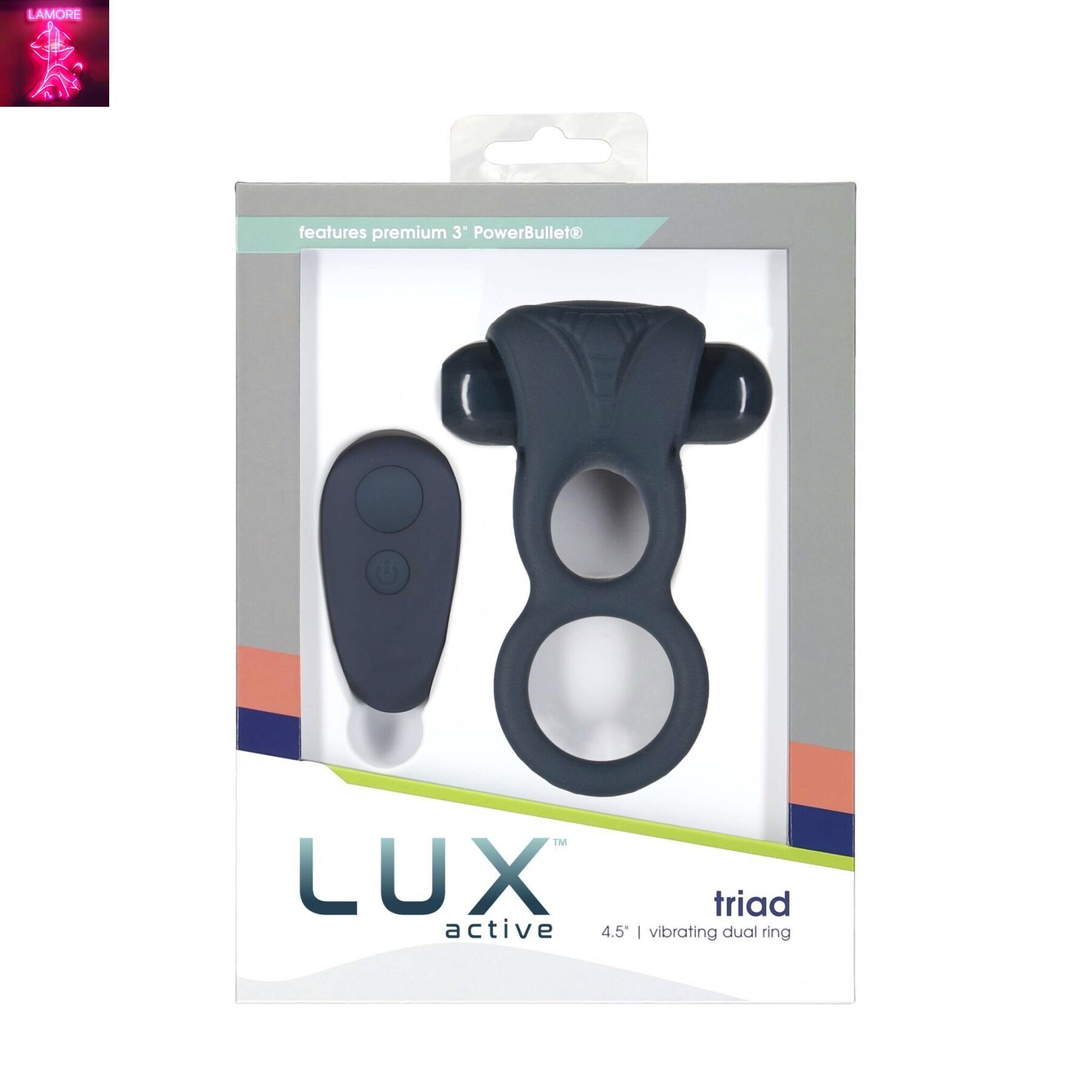 Подвійне ерекційне кільце з вібрацією Lux Active-Triad - Vibrating Dual Cock Ring, пульт ДК