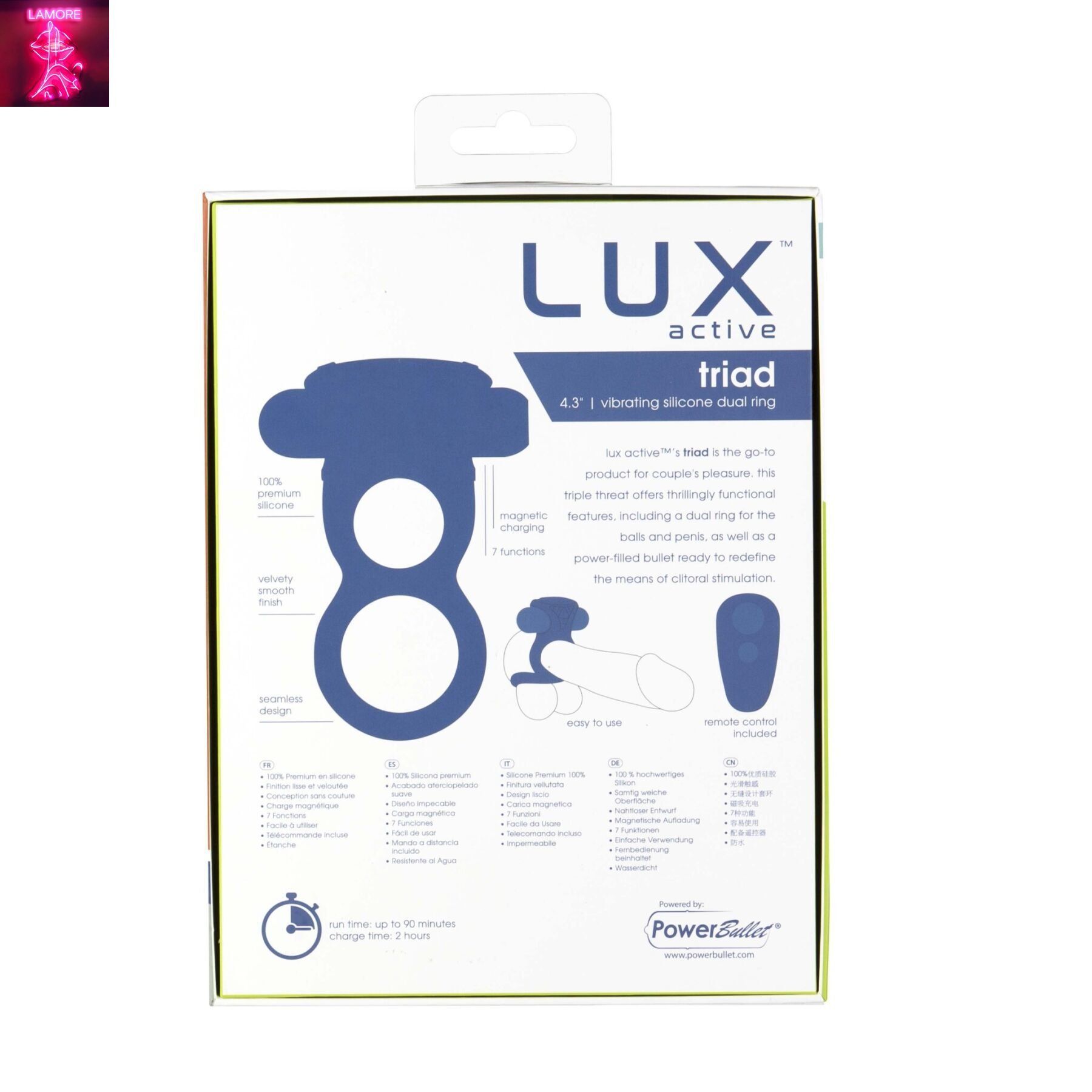 Подвійне ерекційне кільце з вібрацією Lux Active-Triad - Vibrating Dual Cock Ring, пульт ДК