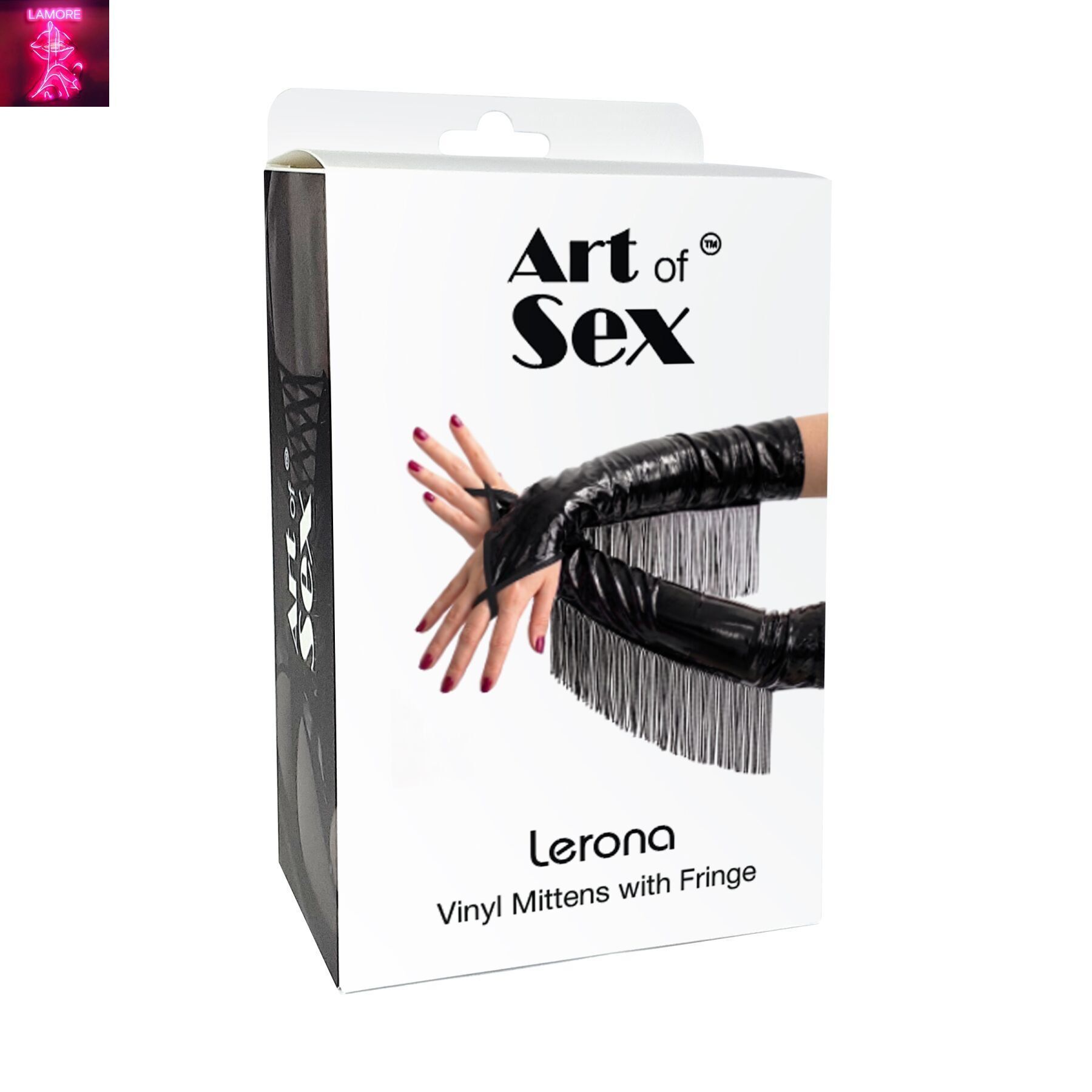 Вінілові мітенки Art of Sex - Lerona, розмір S, колір білий