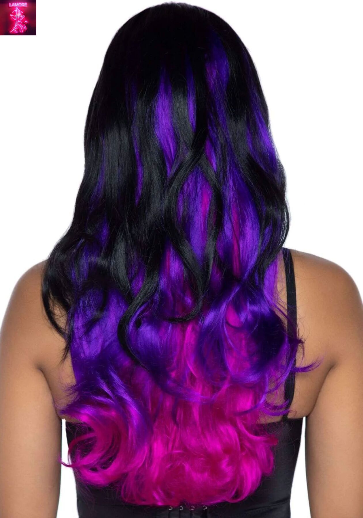 Leg Avenue Allure Multi Color Wig Black/Purple