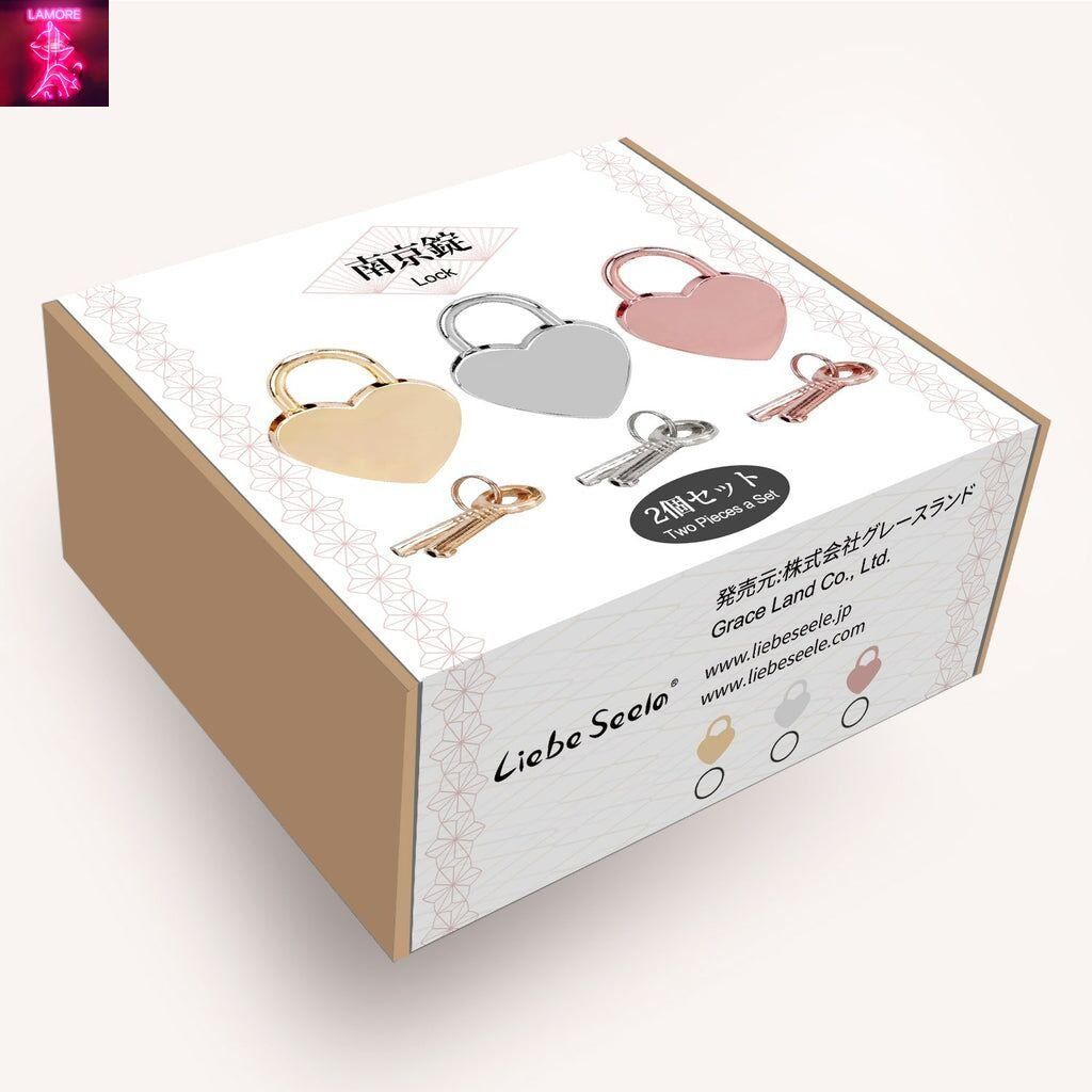 Замочок-сердечко Liebe Seele Heart Shape Padlock Rose Gold (2 шт), універсальний