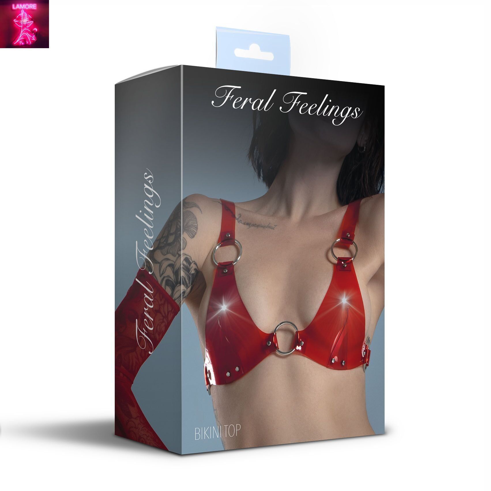 Ліф класичний Feral Feelings - Bikini Top Red Trasparent