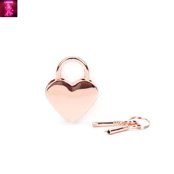 Замочок-сердечко Liebe Seele Heart Shape Padlock Rose Gold (2 шт), універсальний