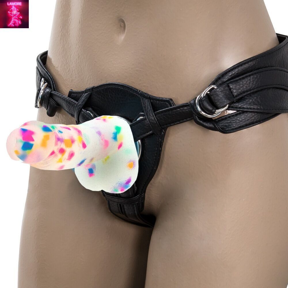 Фалоімітатор з конфетті ADDICTION - PARTY MARTY 7.5&Prime; - FROST & CONFETTI, 19 см, силікон