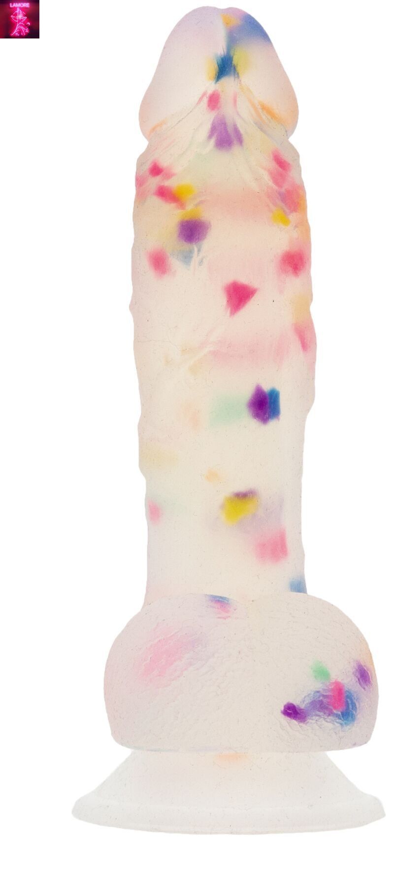 Фалоімітатор з конфетті ADDICTION - PARTY MARTY 7.5&Prime; - FROST & CONFETTI, 19 см, силікон