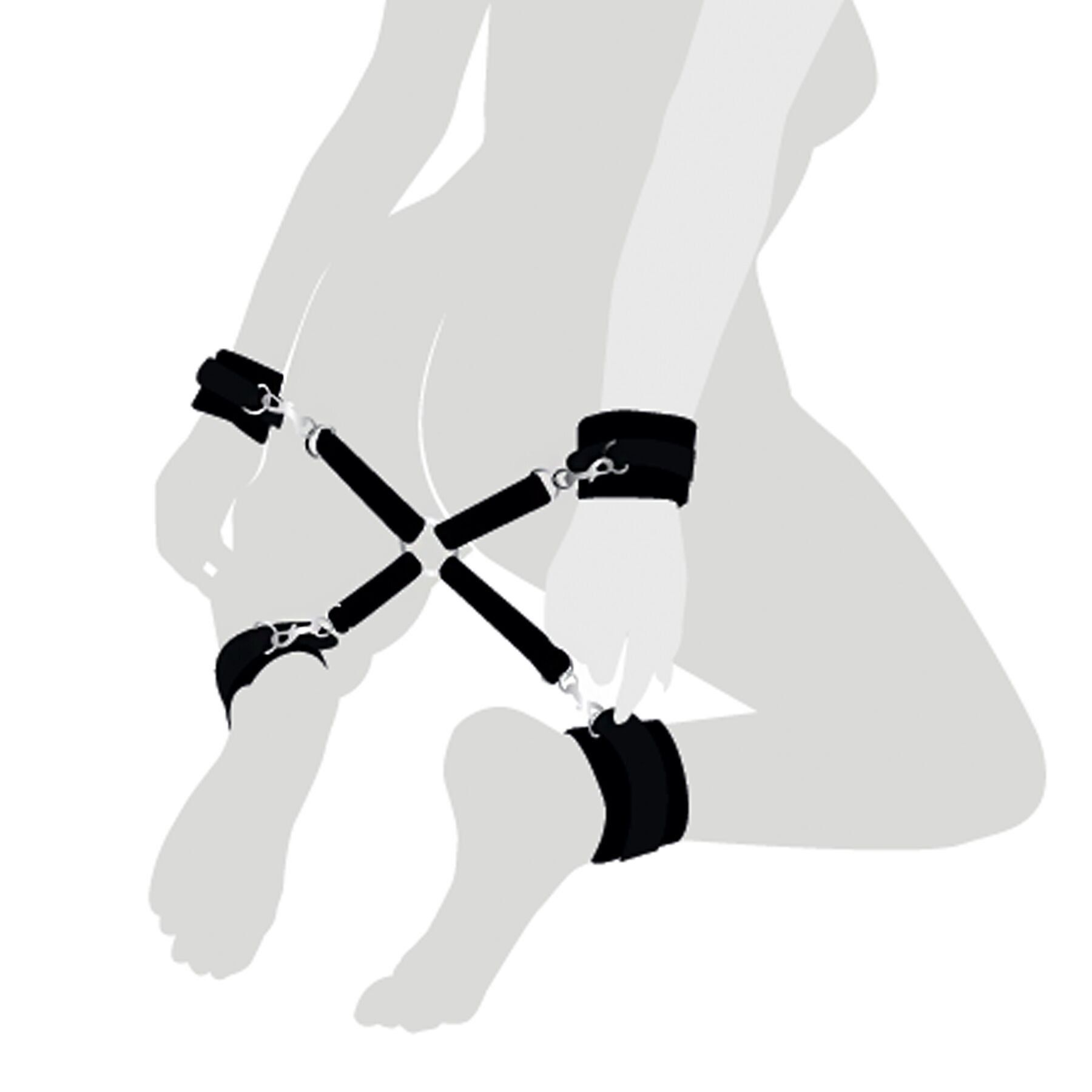 Хрестовина з натуральної шкіри Art of Sex &ndash; 4 Way Connector, чорний