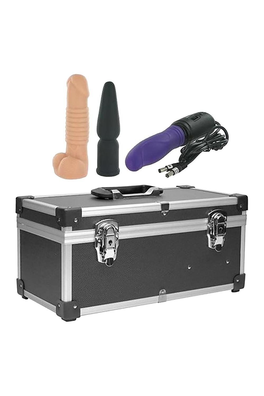 Портативна секс-машина Diva Tool Box у валізі, з пультом та трьома насадками Vac-U-Lock, чорна