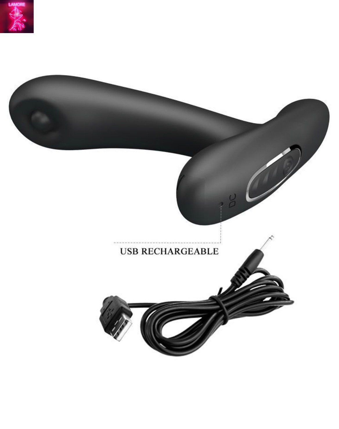 Масажер простати Pretty Love Remington з пульсацією, чорний, 11 х 2,8 см