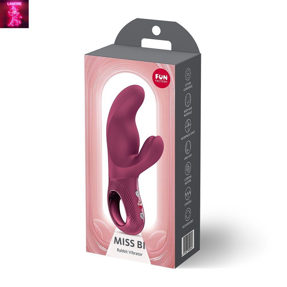 Вібратор-кролик Fun Factory MISS BI Wine Red, 2 незалежні мотори, діаметр 4,2 см