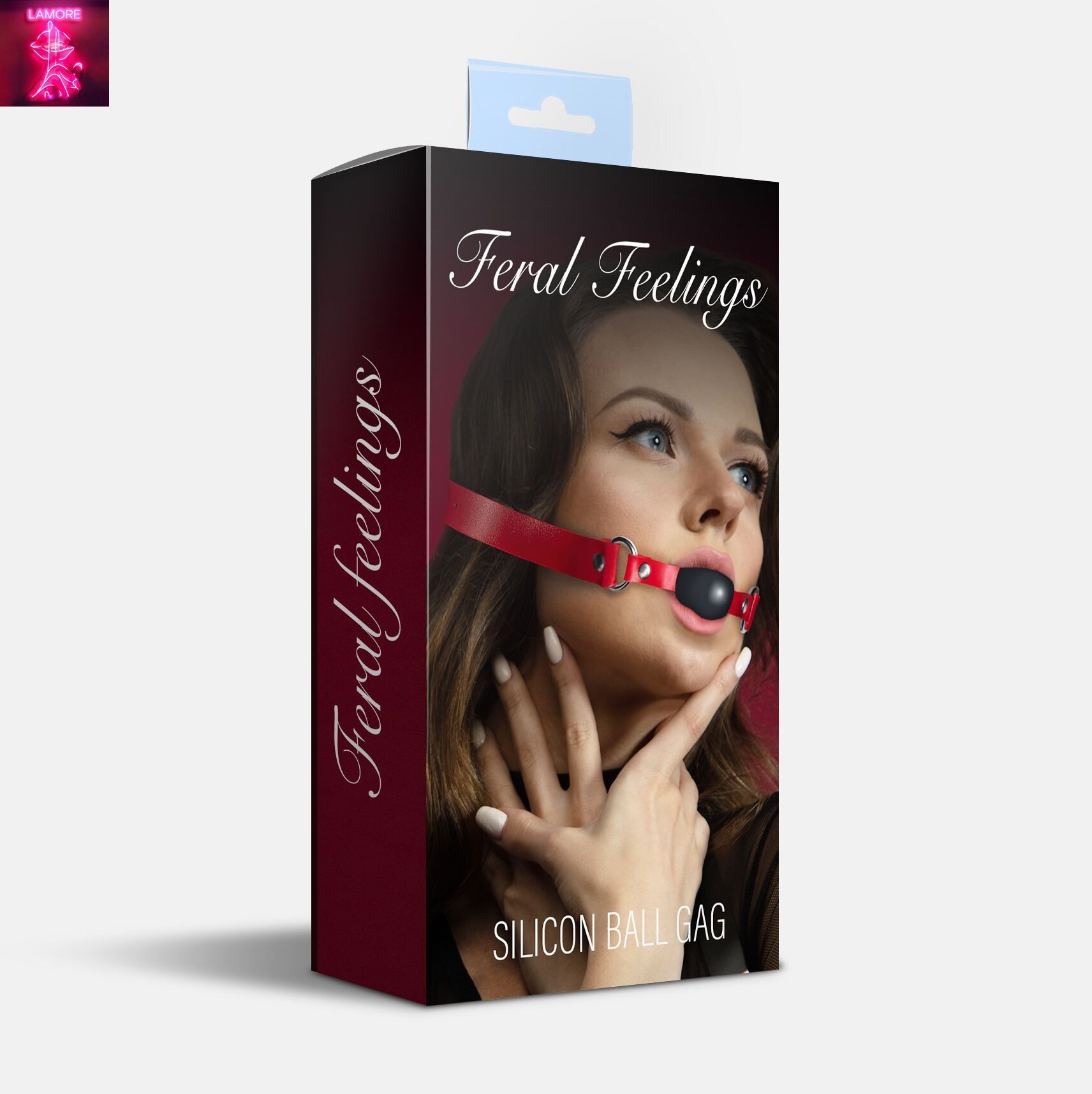 Кляп силіконовий Feral Feelings Silicon Ball Gag Red/Black, червоний ремінець, чорна кулька
