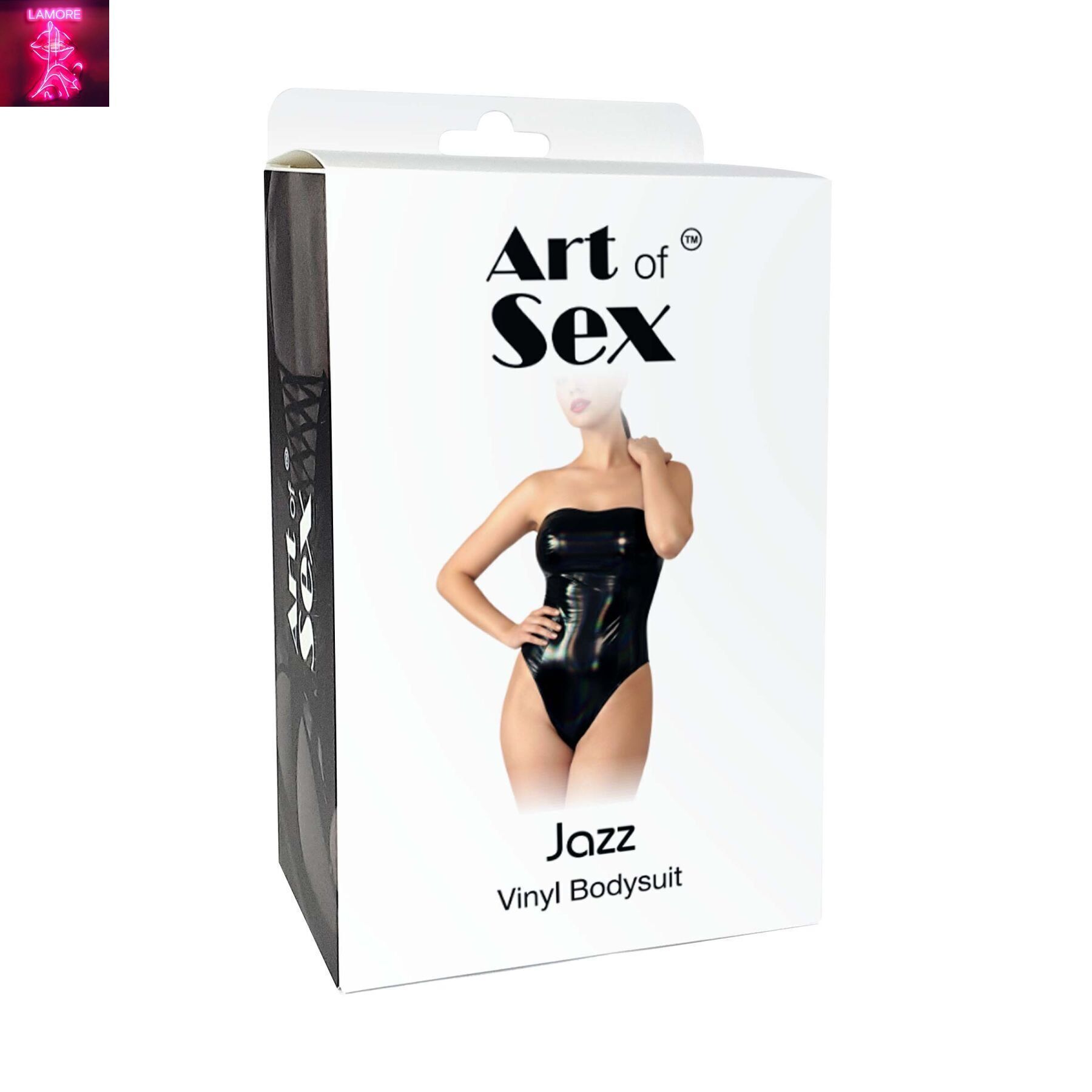 Лаковане боді Art of Sex - Jazz, колір чорний с эфектом голограми, розмір L