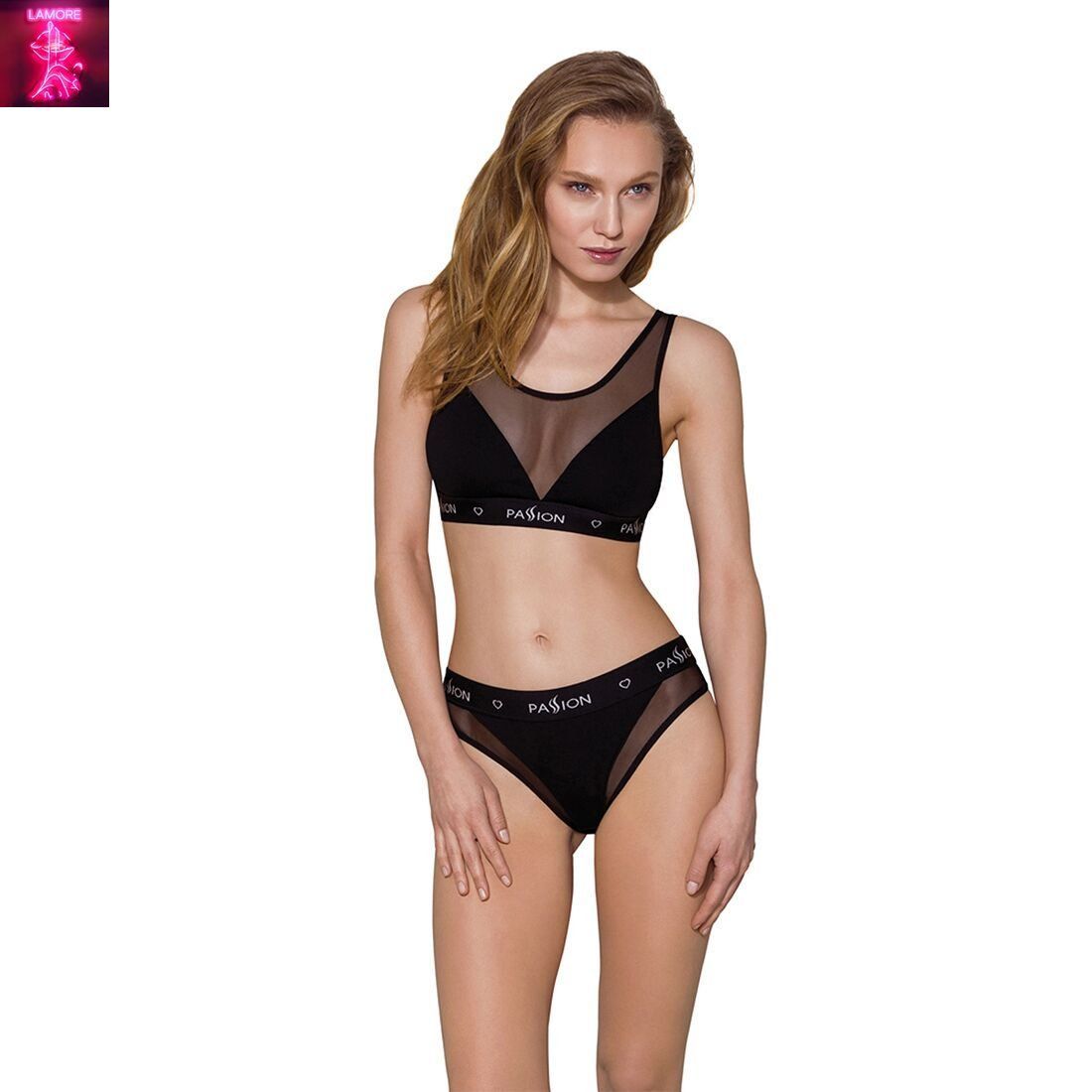 Трусики з прозорою вставкою Passion PS002 PANTIES XL, black