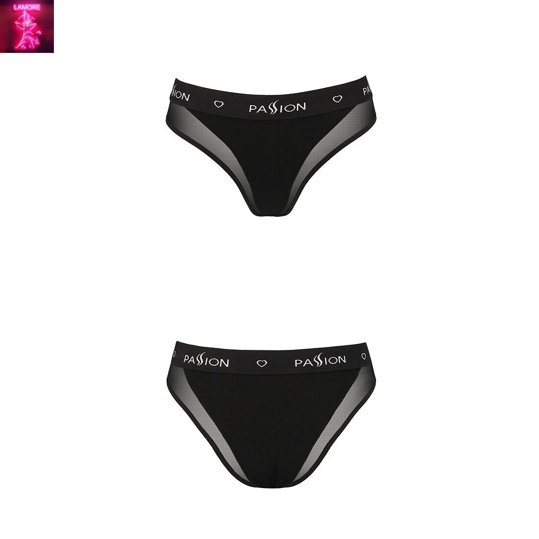 Трусики з прозорою вставкою Passion PS002 PANTIES XL, black