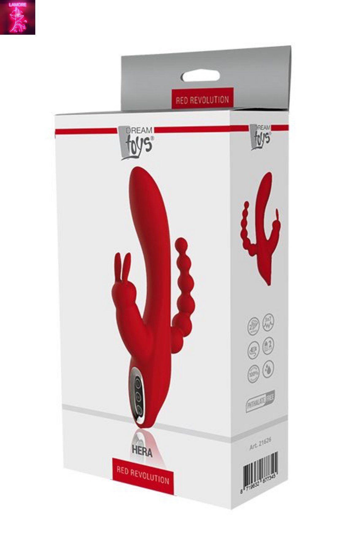 Вібромасажер потрійний Dream toys RED REVOLUTION HERA