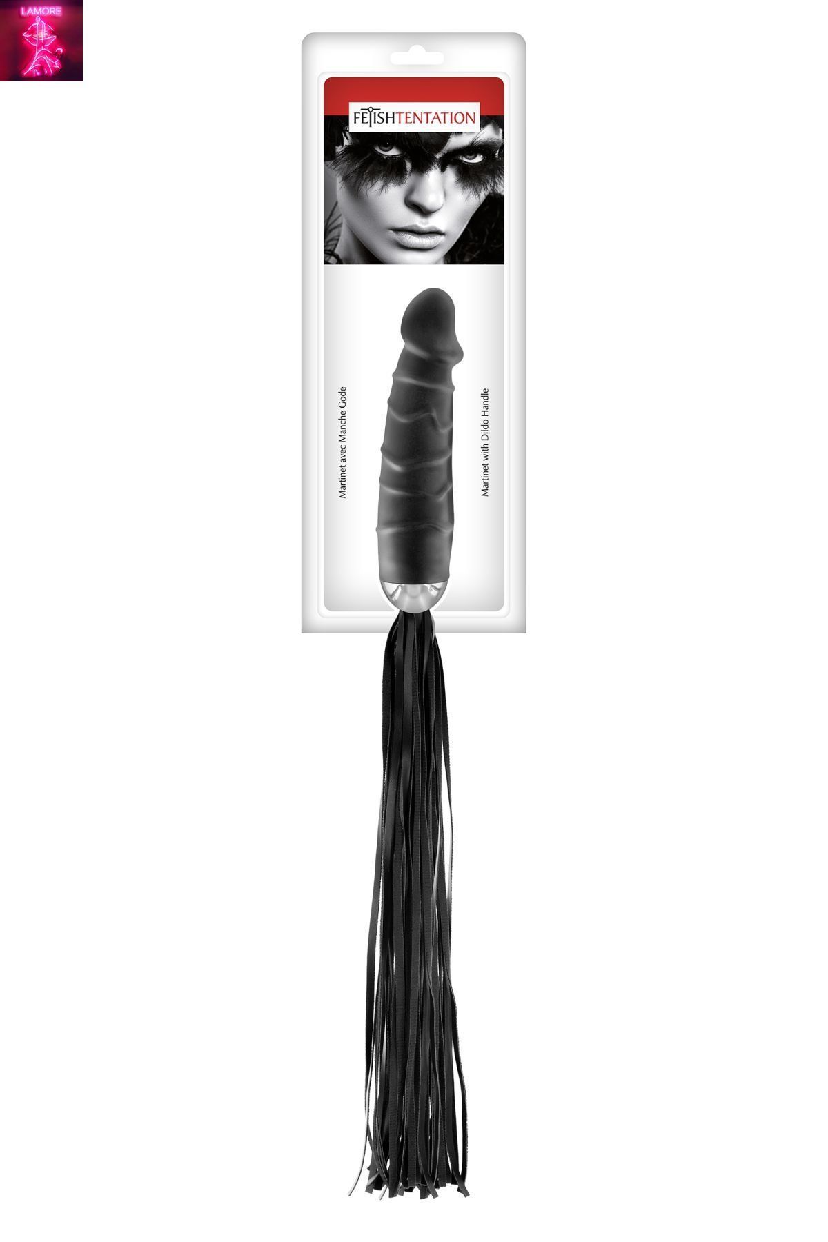 Флогер з ручкою-дилдо Fetish Tentation Whip with Dildo Handle