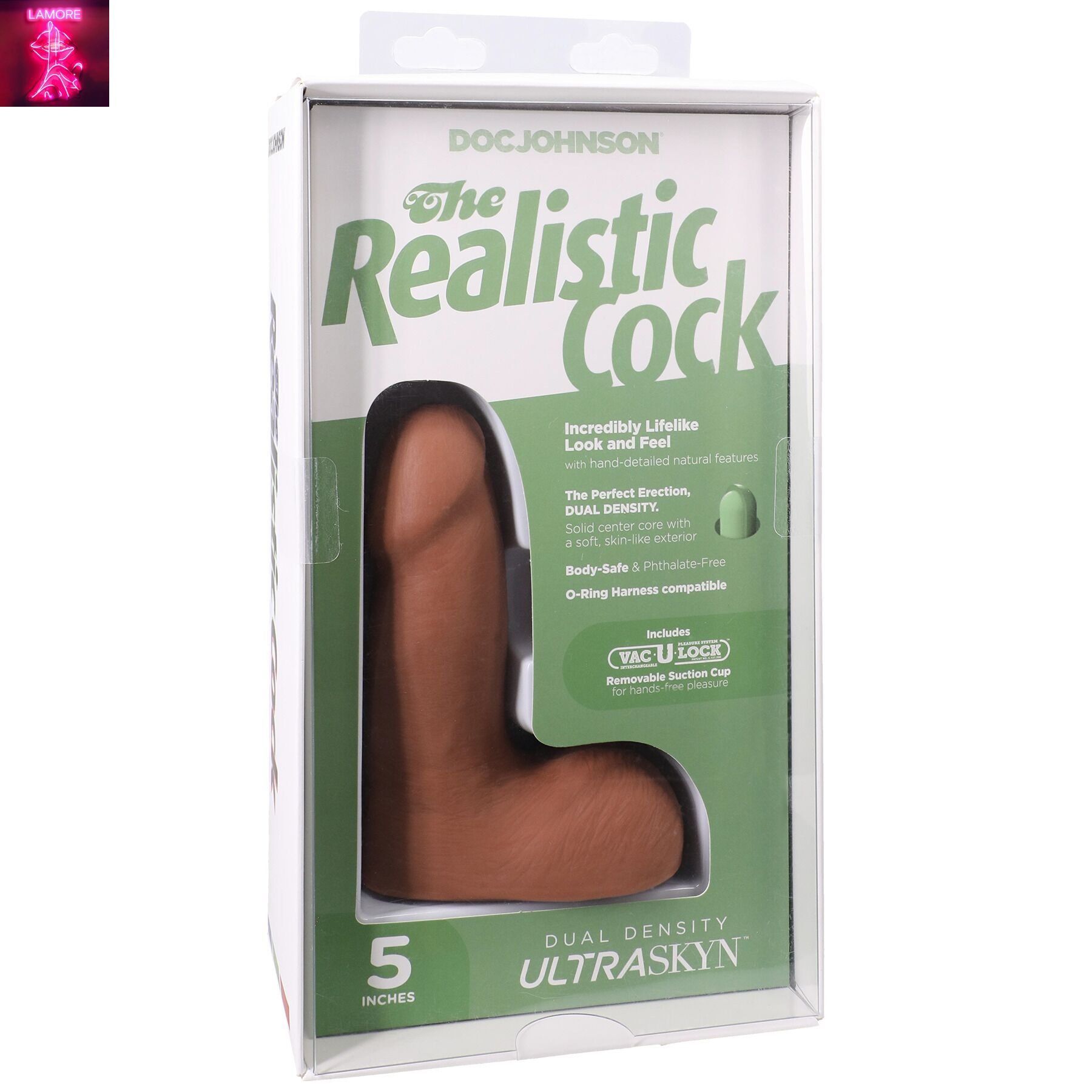 Фалоімітатор Doc Johnson The Realistic Cock ULTRASKYN - 5 Inch with Balls Caramel