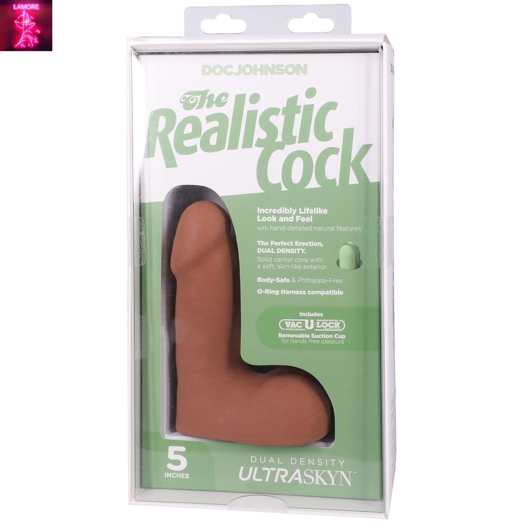 Фалоімітатор Doc Johnson The Realistic Cock ULTRASKYN - 5 Inch with Balls Caramel