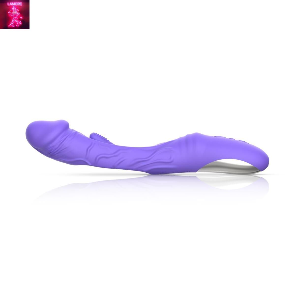 Вібратор точки G з вагінальним відростком Good Vibes Only &ndash; Flax Vibrating Dildo with G-Spot Stimulator