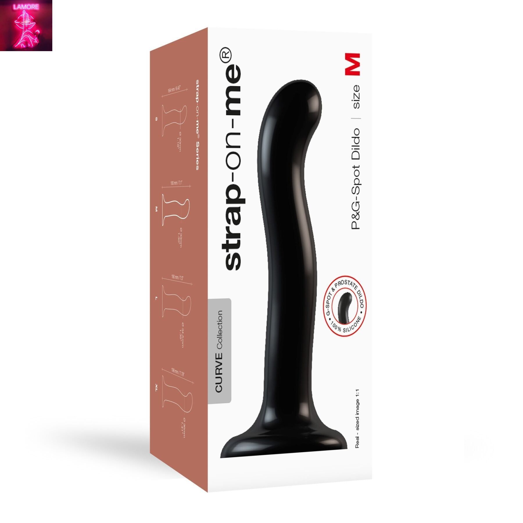 Насадка для страпона Strap-On-Me P&G-Spot Dildo, силикон, размер M