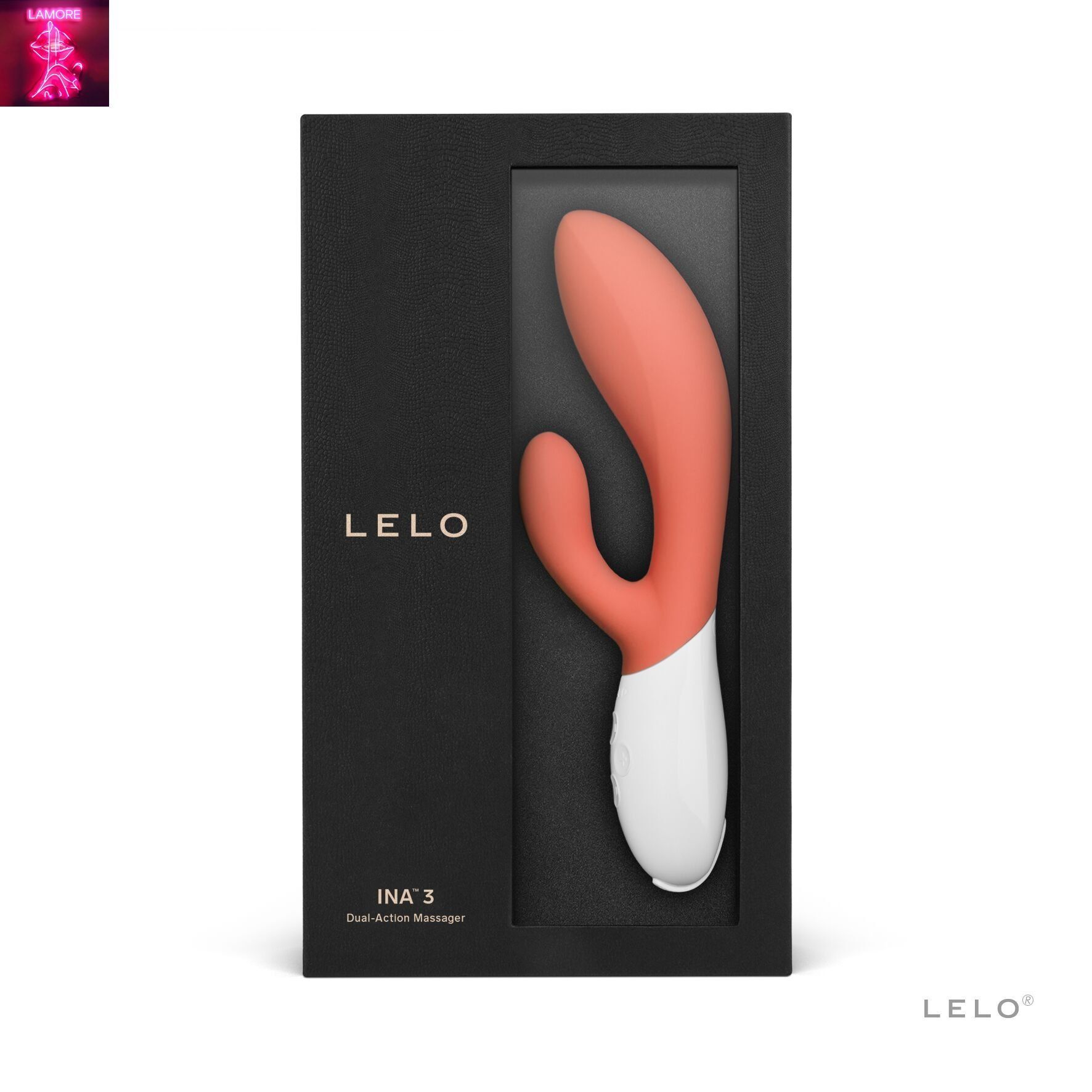Вібратор-кролик LELO Ina 3 Coral, 10 режимів вібрації, потужний мотор
