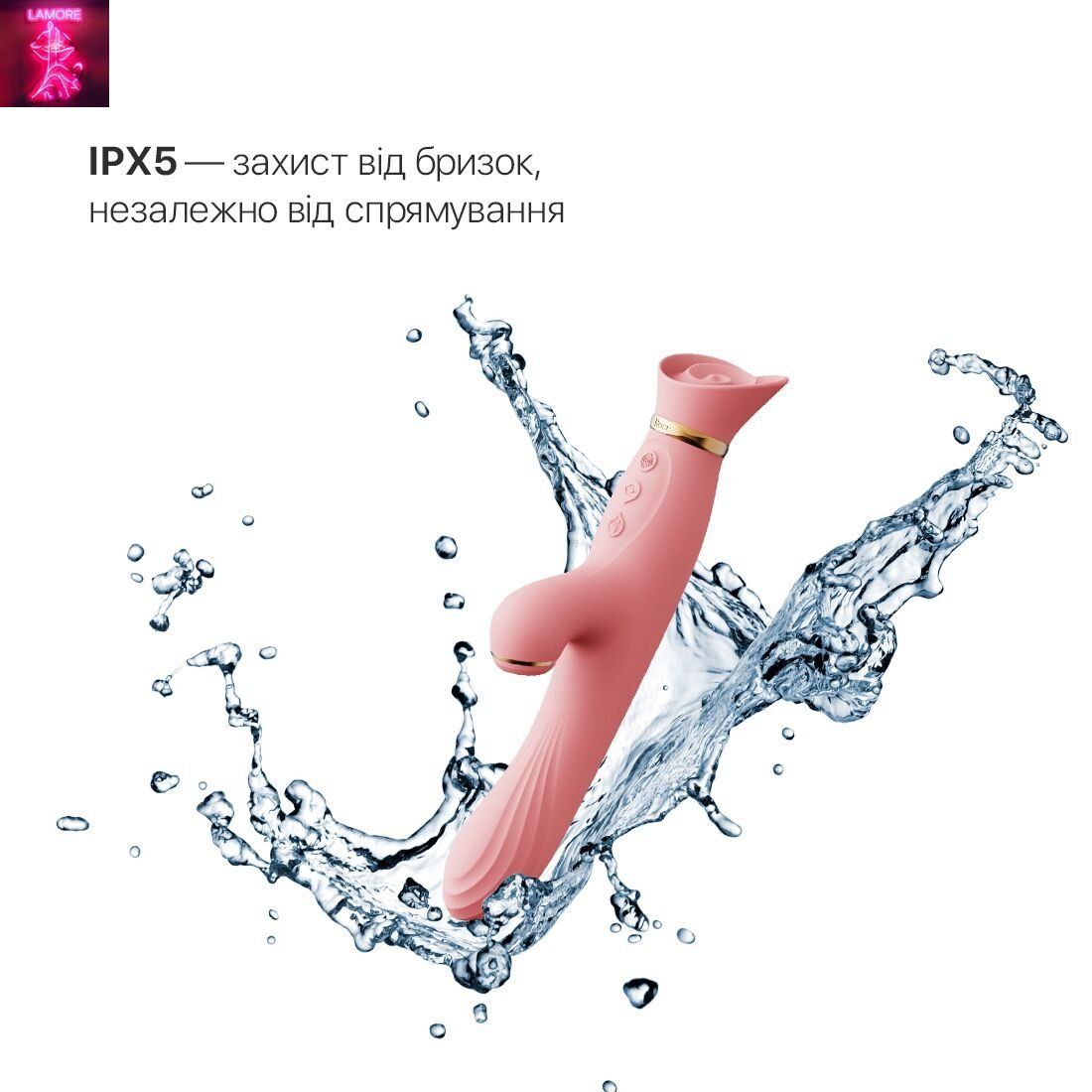 Вібратор з підігрівом та вакуумною стимуляцією клітора Zalo - ROSE Vibrator Strawberry Pink