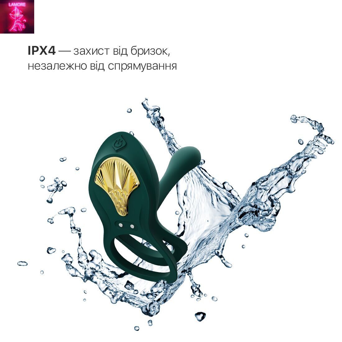 Смарт-ерекційне кільце Zalo - BAYEK Turquoise Green, подвійне з ввідною частиною, пульт ДК