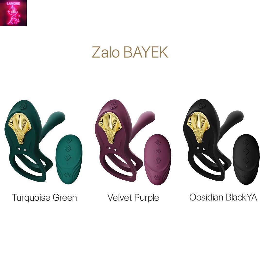 Смарт-ерекційне кільце Zalo - BAYEK Velvet Purple, подвійне з ввідною частиною, пульт ДК