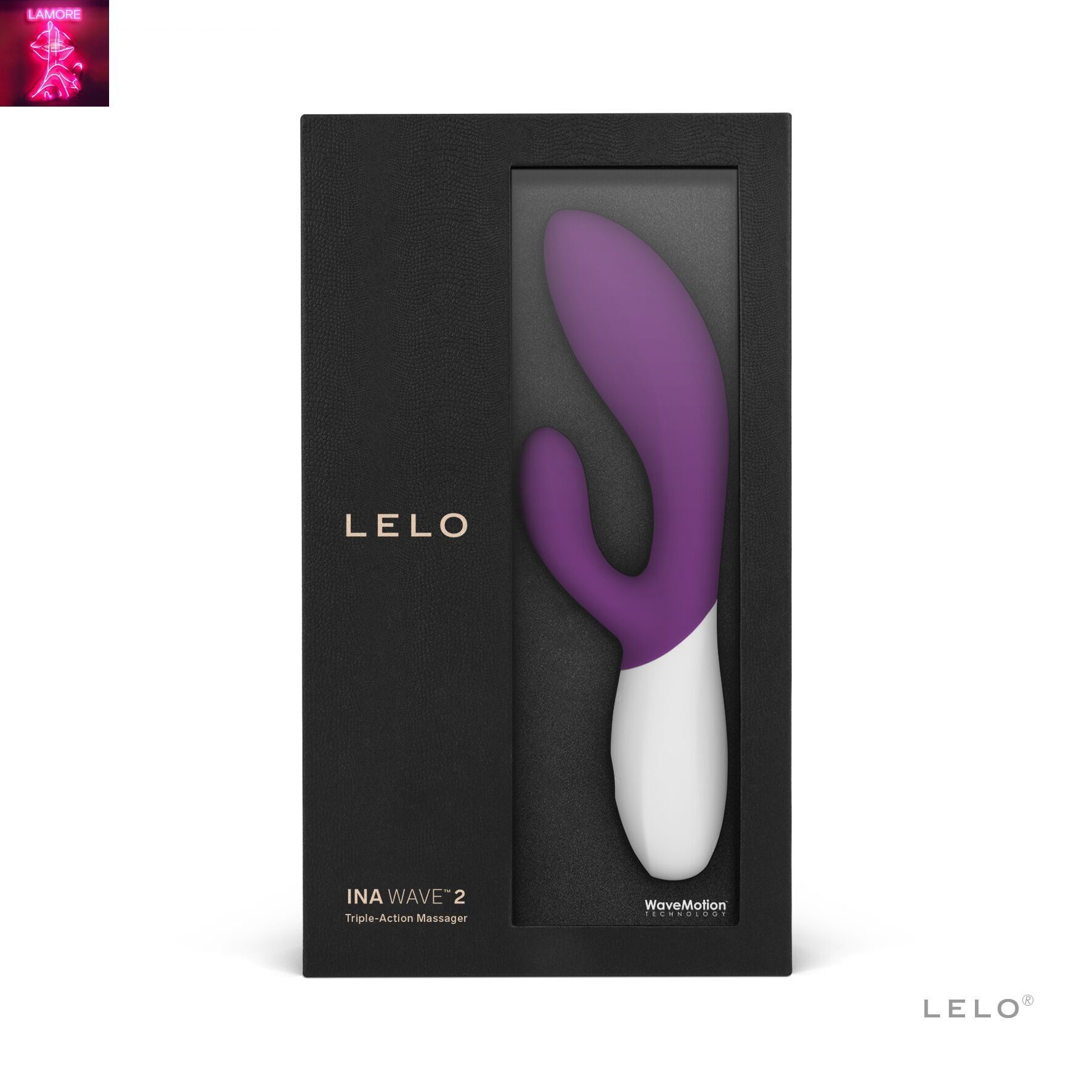 Вібратор-кролик LELO Ina Wave 2 Plum, манливий рух стовбура + вібрації