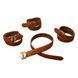 Набір фіксаторів для рук та ніг LOCKINK Hogtie Set, коричневий, ремені з натуральної шкіри