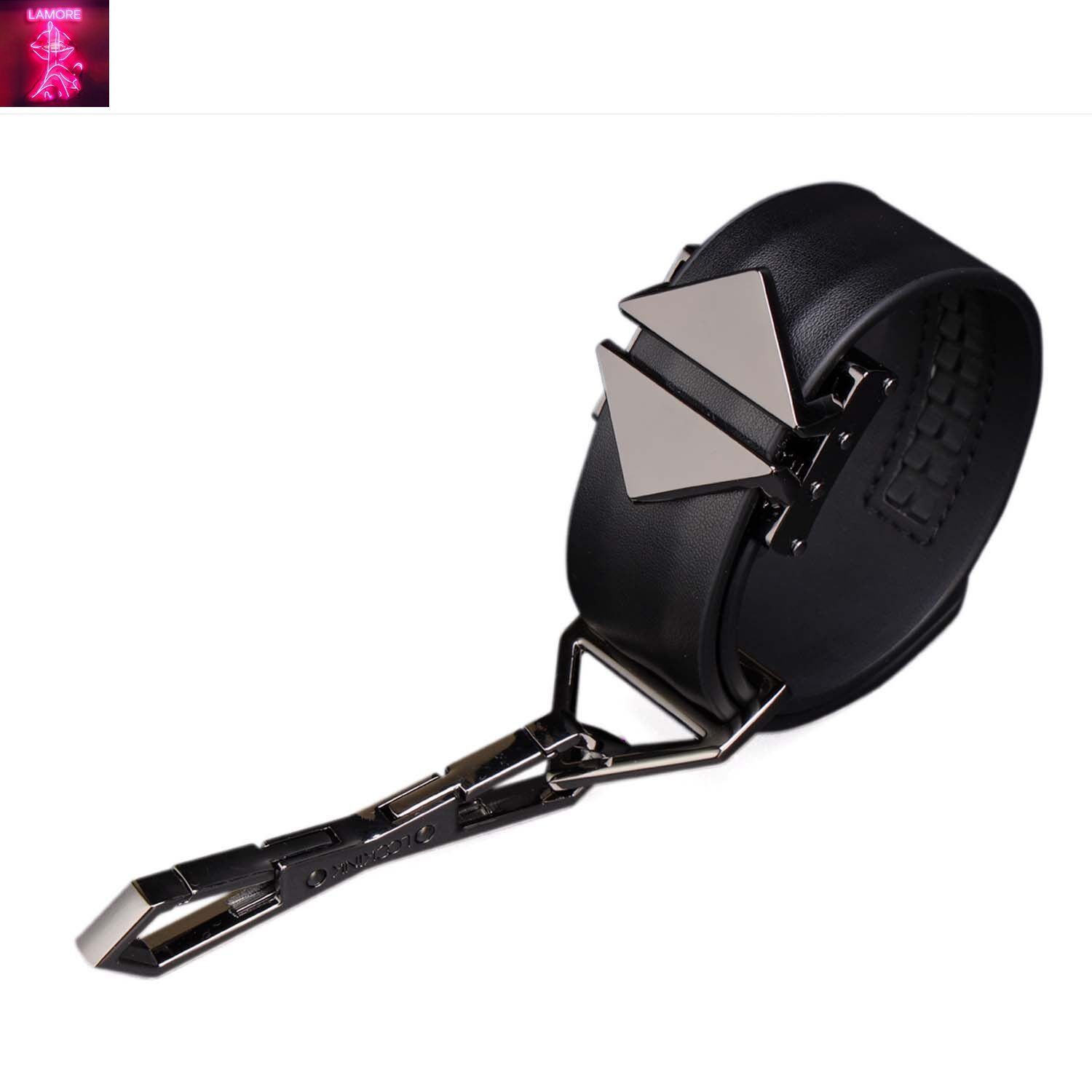 Набір фіксаторів для рук та ніг LOCKINK Hogtie Set, чорний, ремені з натуральної шкіри