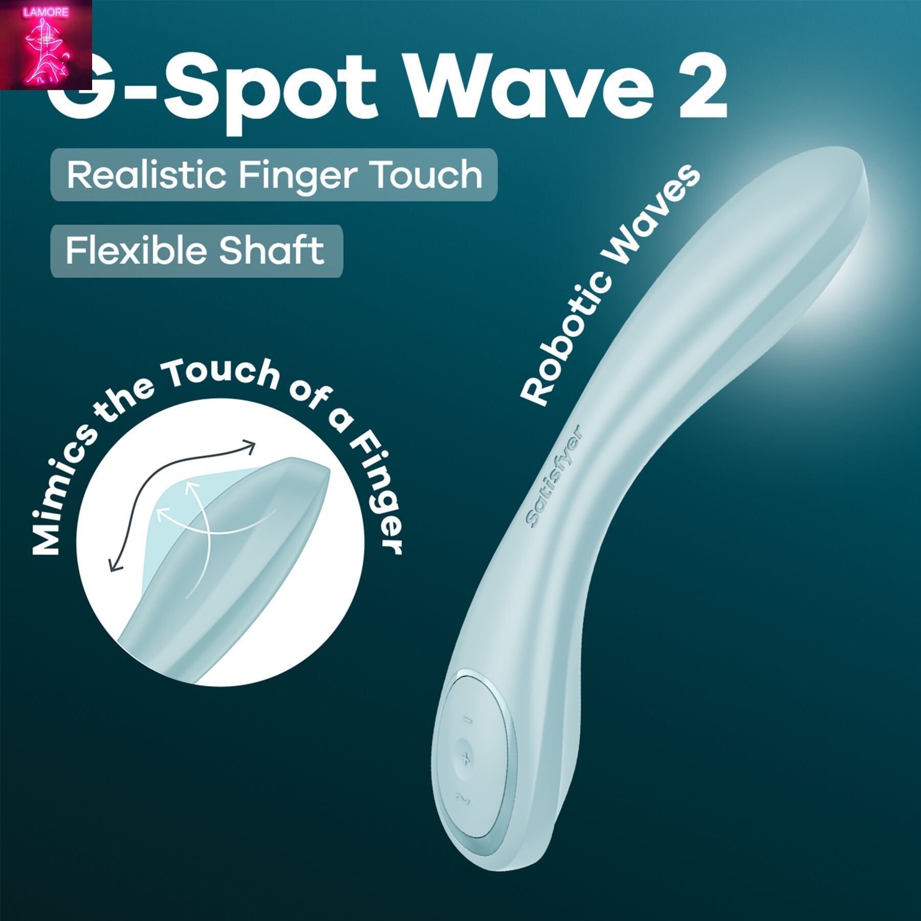 Вібратор Satisfyer G-Spot Wave 2 Ice Blue, імітує доторкання пальця