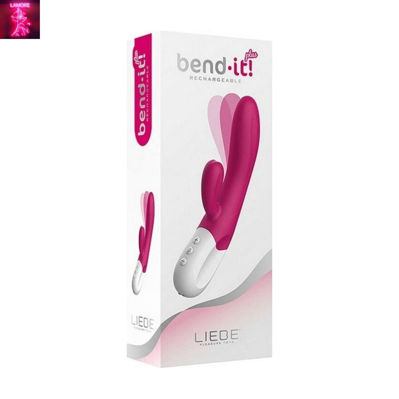 Вібратор-кролик Liebe Bend It Plus Rechargeable Cerise, гнучкий, 2 мотори, 10 режимів