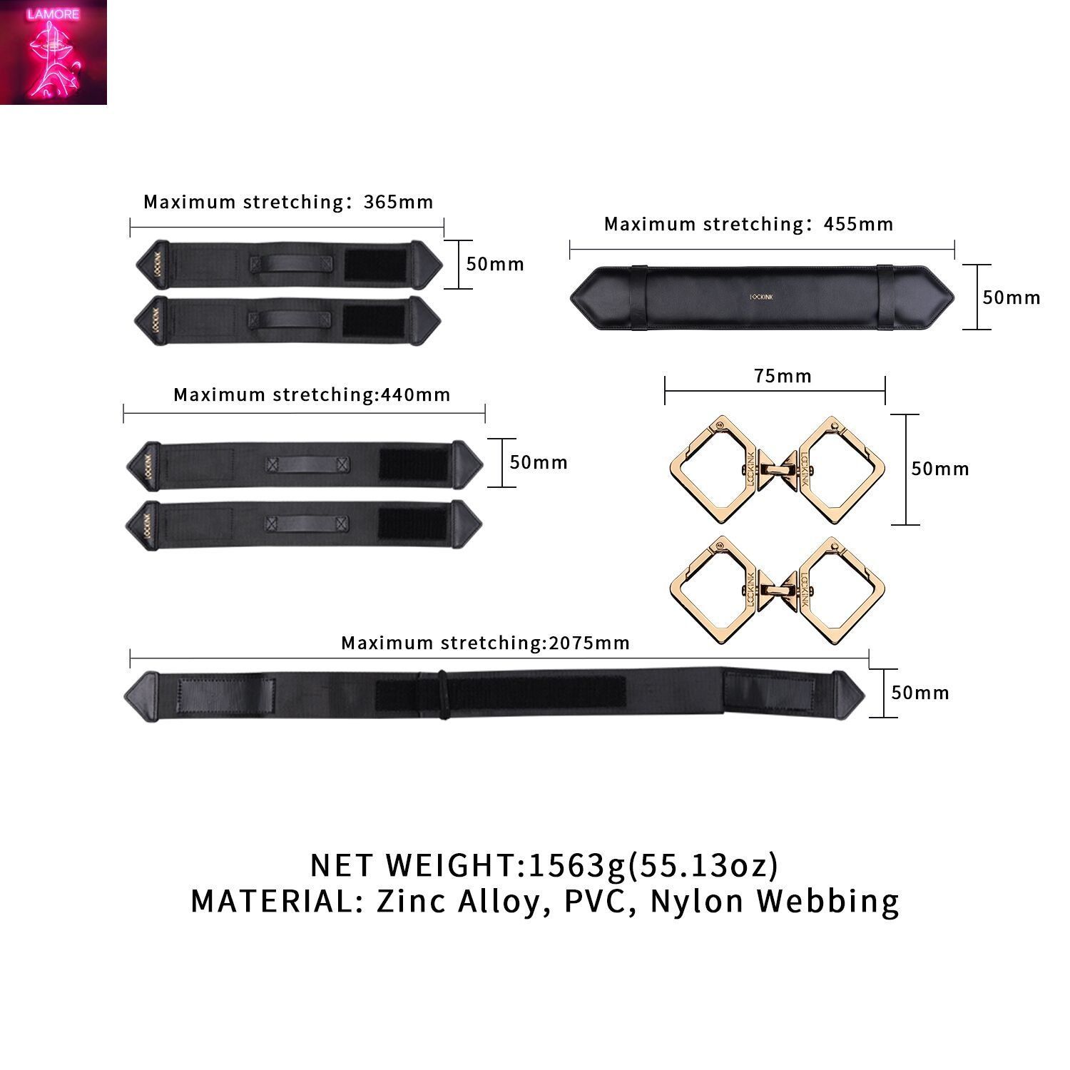 Фіксатори для рук та ніг LOCKINK Leg Spreader Strap
