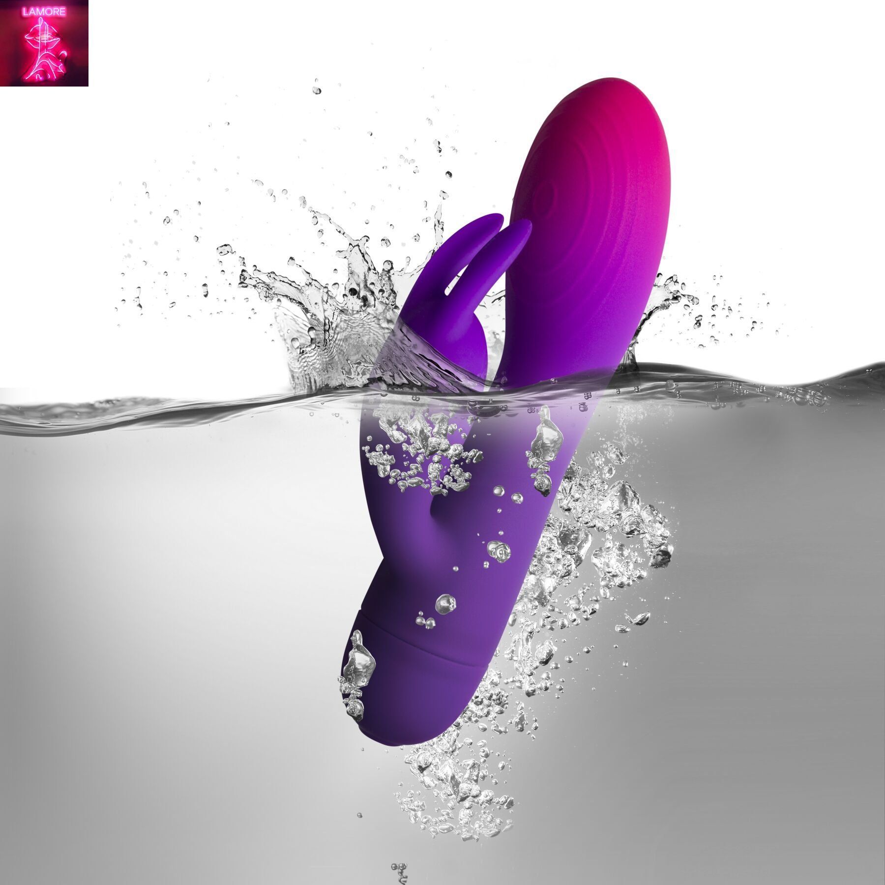 Вібратор-кролик Rocks Off Glo Girl &ndash; Rabbit, 2 мотори, 10 режимів, на батарейках