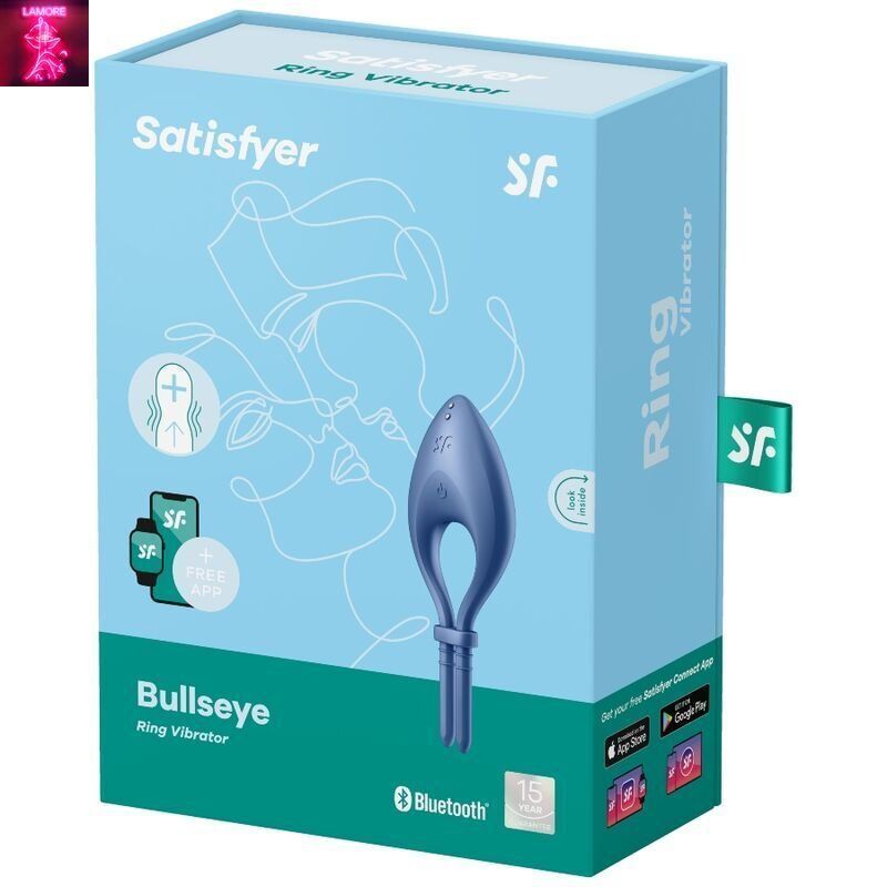 Ерекційне смарт-віброкільце ласо з регулюванням розміру Satisfyer Bullseye Blue