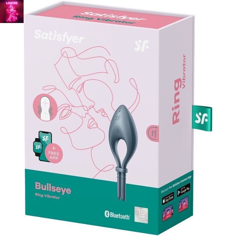 Ерекційне смарт-віброкільце ласо з регулюванням розміру Satisfyer Bullseye Dark Blue