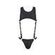 Чоловіче шкіряне боді Passion 056 ADAM XXL/XXXL Black, заклепки