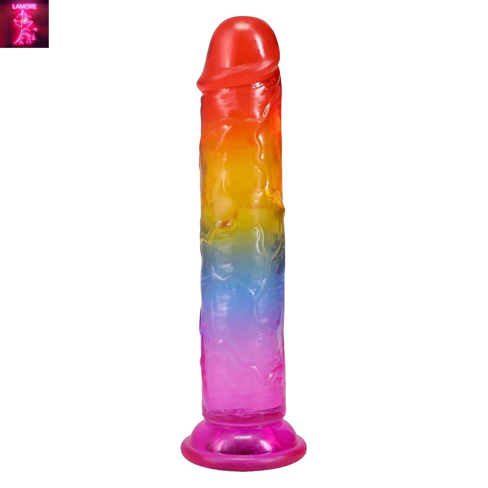 Фалоімітатор Doc Johnson Crystal Jellies - 7 Inch Сlassic Dong - Rainbow