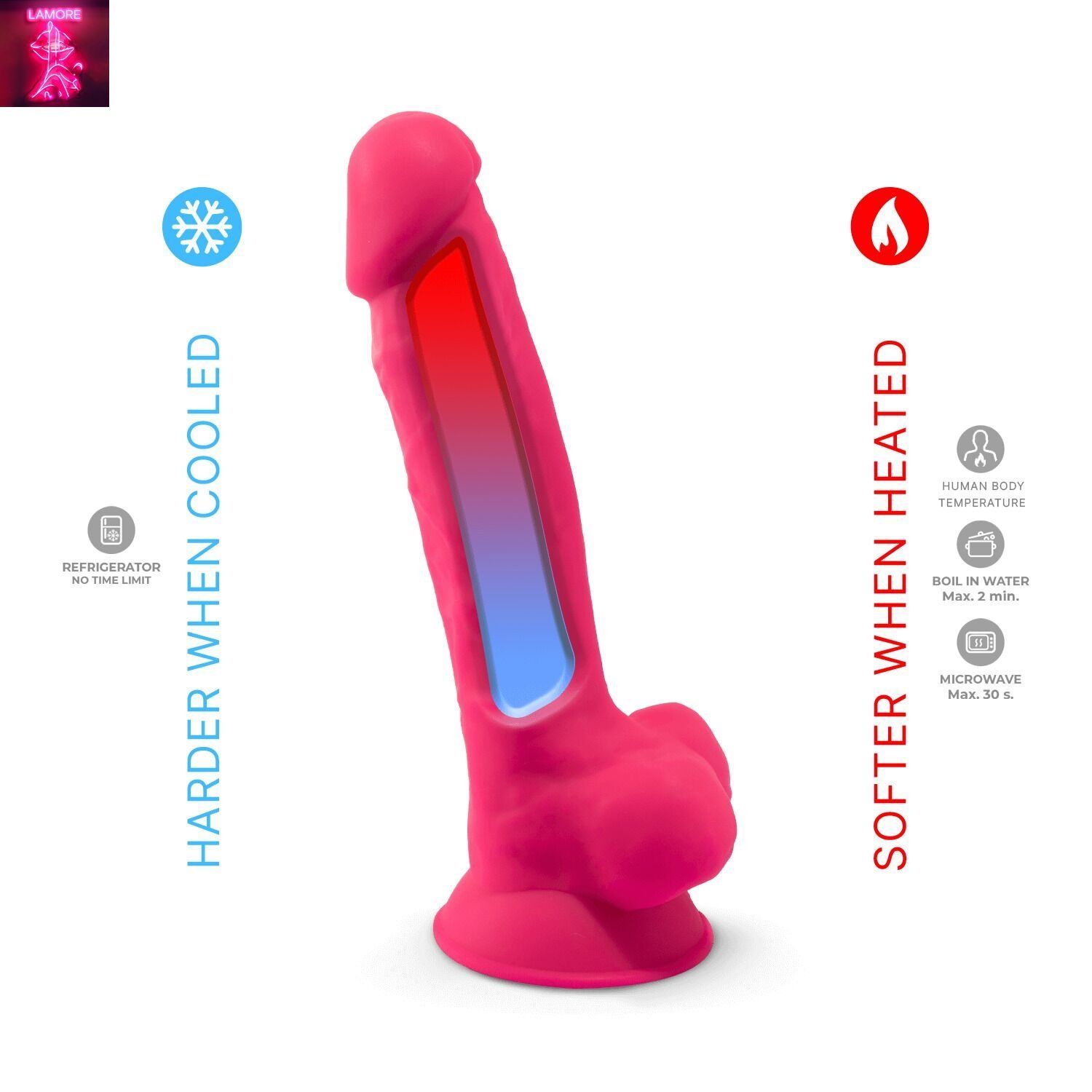 Фалоімітатор SilexD Johnny Pink (MODEL 1 size 7in), двошаровий, силікон + Silexpan, діаметр 3,8см