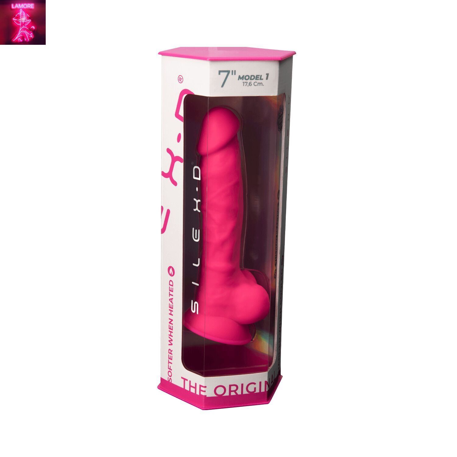 Фалоімітатор SilexD Johnny Pink (MODEL 1 size 7in), двошаровий, силікон + Silexpan, діаметр 3,8см