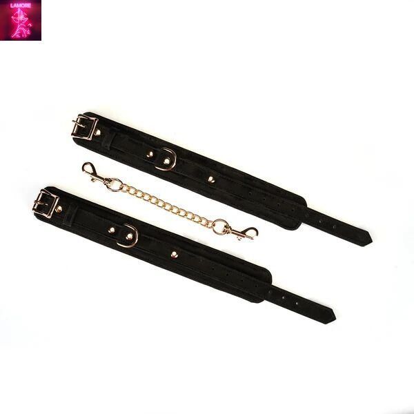 Поножі Liebe Seele Boudoir Amor Ankle Cuffs Black, знімний з&rsquo;єднувальний ланцюжок