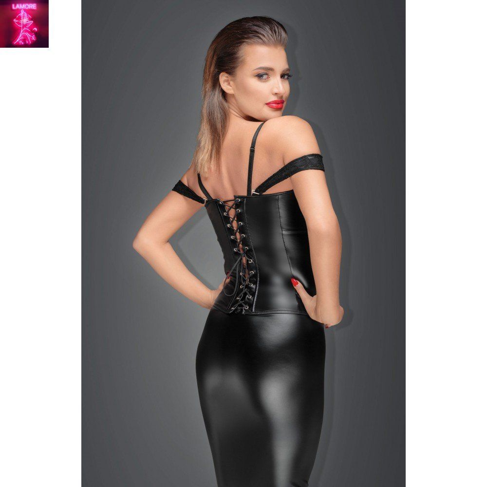 Корсет з гіпюром F159 Noir Handmade M, Черный